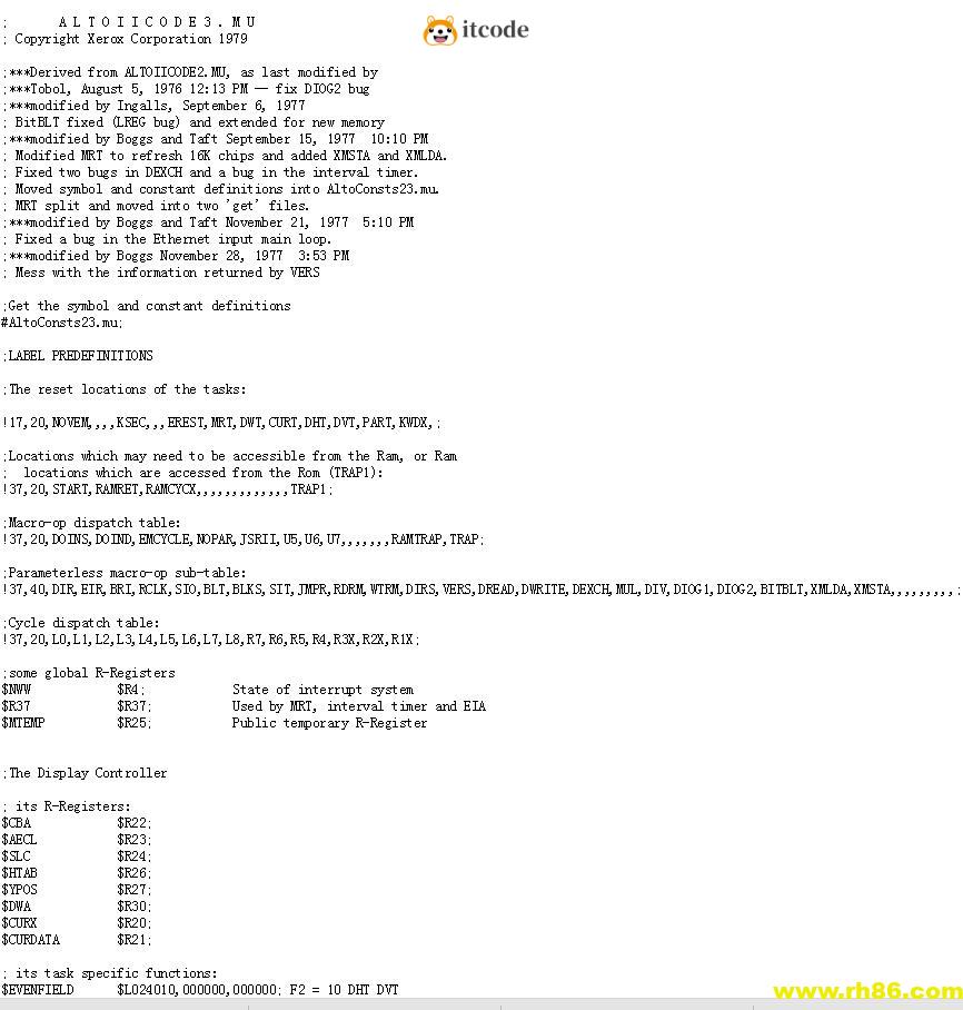 70年代第一台电脑源代码