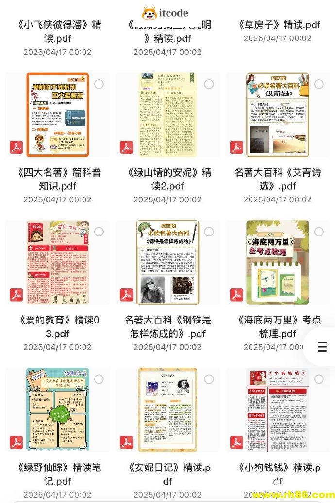 小红书近期爆火的《100部名著精读笔记》